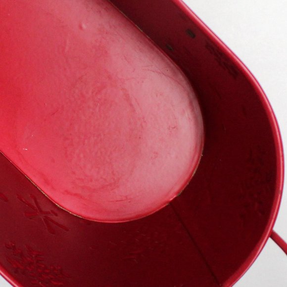 Metal Red White & Black Winter Christmas Basket Tin with Handles by Celebrate It - Picture 14 of 14